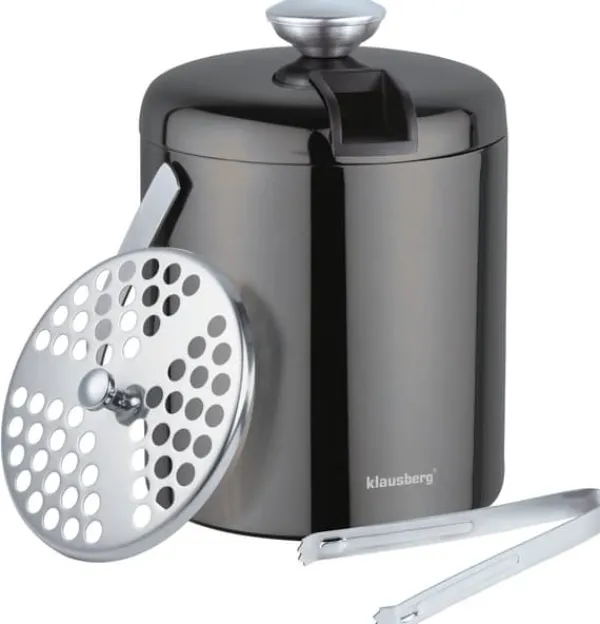 Isspande & Kølere>Isspand 1,3L + tænger isterningbeholder KLAUSBERG KB-7656 grafit