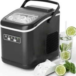 Isproducenter>Isterningemaskine - Bordmodel - 1,4 l - 12 kg/24 t - 9 terninger på 6 min - Selvrens - Sort