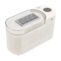 Isproducenter>Isterningemaskine - Mini bordmodel - Kompakt - 12V bilkabel - Til hjem, bil og rejse - Med tang - Hvid