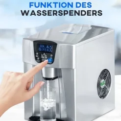 Isterningmaskine 12 kg/24 t, 9 isterninger på 6–10 min, 2 L tank, LCD, sølv Sale