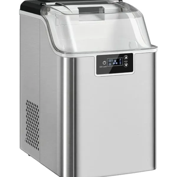Isproducenter>Isterningmaskine med dispenser – 20 kg/24 timer, 2,1 L vandtank, sølv