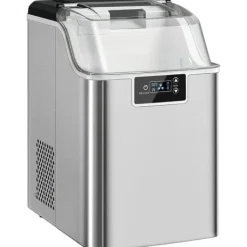 Isterningmaskine med dispenser – 20 kg/24 timer, 2,1 L vandtank, sølv Outlet