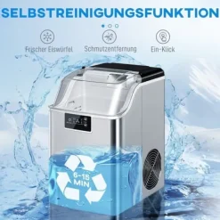 Isterningmaskine med dispenser – 20 kg/24 timer, 2,1 L vandtank, sølv Outlet