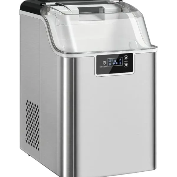 Isproducenter>Isterningmaskine med dispenser – 20 kg/24 timer, 2,1 L vandtank, sølv