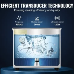 JPS-20A Ultraschallrenser 3L til smykker, rustfrit stål med digital skærm - effektiv ultrasonisk rengøring. New