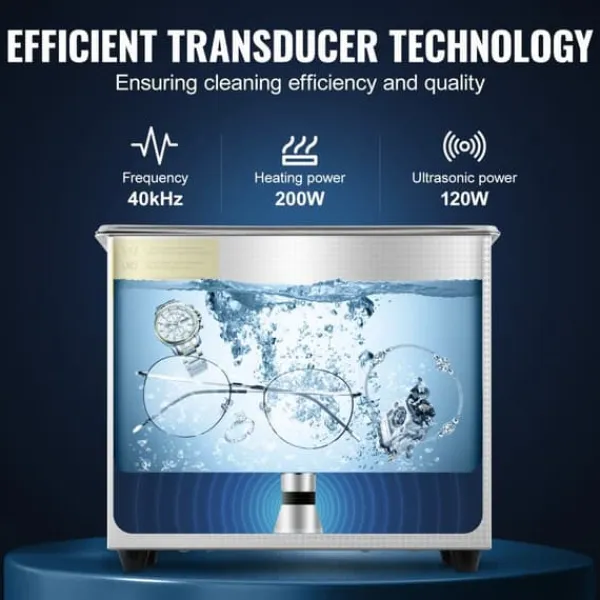 JPS-20A Ultraschallrenser 3L til smykker, rustfrit stål med digital skærm - effektiv ultrasonisk rengøring. New