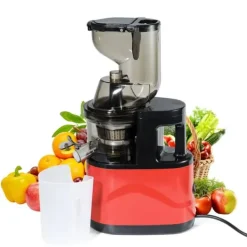 Juicer, Høj Effektivitet Kold Pres, Overdimensioneret Indføringsrør,EU, Rød Online