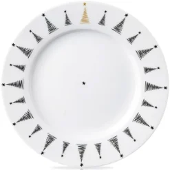 Tallerkener & Bordservicer>Juletræs desserttallerken i porcelæn 20 cm