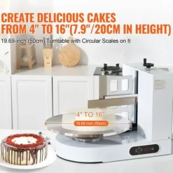 Kage dekorationsmaskine, 4 til 16 kage frosting spredning, hvid, nem at bruge, perfekt til festlige arrangementer New
