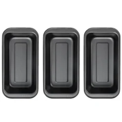Bagning>Kagebrødsbageformssæt - Nonstick Carbon Steel rektangulær brødform (3 STK, 15 cm, sort)