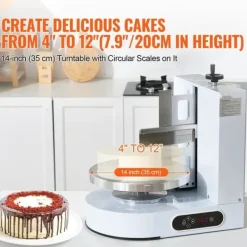 Kagedekorationsmaskine, Frosting Spreader til 4 - 12 Kager, Justerbar bredde, Ergonomisk greb, Let at rengøre Clearance