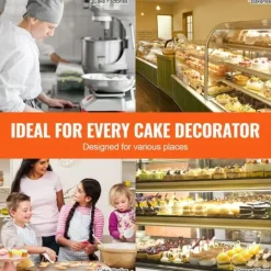 Kagedekorationsmaskine, Frosting Spreader til 4 - 12 Kager, Justerbar bredde, Ergonomisk greb, Let at rengøre Clearance
