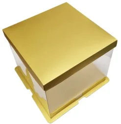 Kageæske GULD 30x30x18cm HØJ Hot