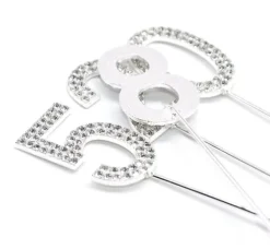 Udstyr Til Kagedekoration>Kagetopper med ZIRCONS SILVER nummer ""0""