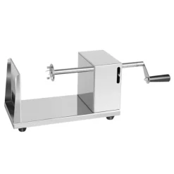 Kartoffel Twister - Spiral Slicer - 430 Rustfrit Stål - Plast - Spiralchips/Tornado - Til Kartofler & Grøntsager - CE/EU - Sølv New