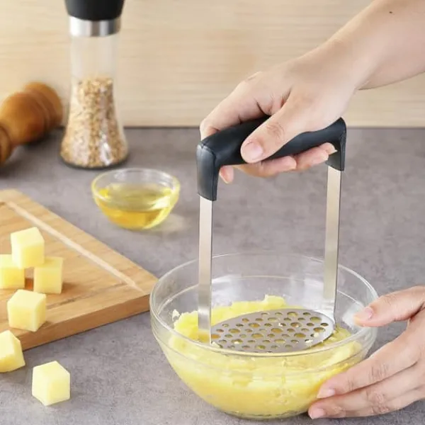 Kartoffelpressere>Kartoffelpresse Kartoffelmos Rustfrit stål Køkkentilbehør Grøntsagspresse Køkken