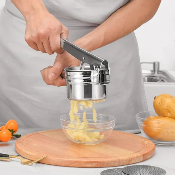 Kartoffelpressere>Kartoffelpresse med 3 presseskiver