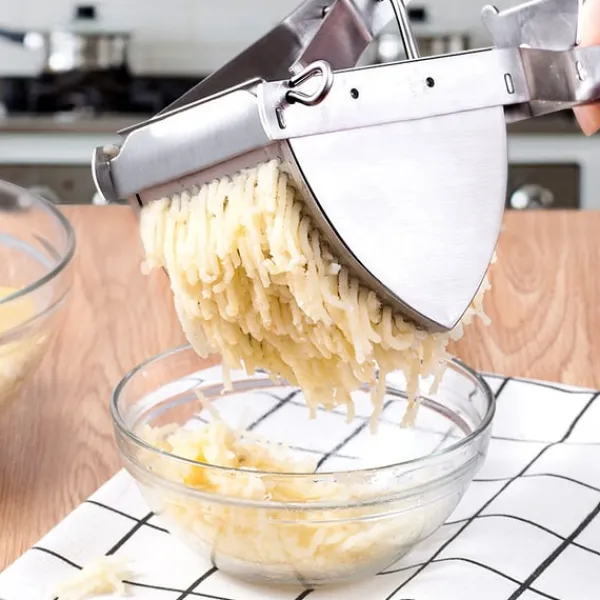 Kartoffelpressere>Kartoffelrister og frugtpresse i rustfrit stål