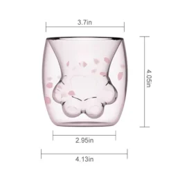 Kattepote-krus Katteklo-kaffekrus Dobbeltvægget glaskrus Nyhedsgave til venner Sale