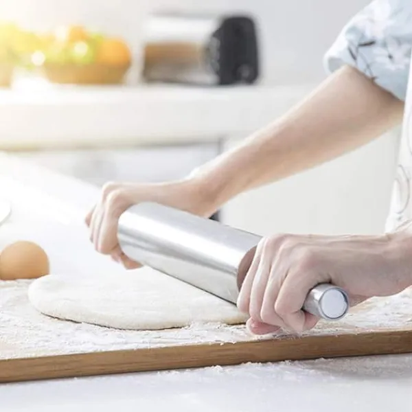 Kageruller>Kavel i rostfritt stål Non Stick Kavel för att baka deg Pizza Paj Bakning Verktyg Kökstillbehör
