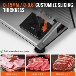 Kødskærer, 180 W elektrisk Deli Food Slicer med 7,5