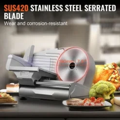Kødskærer, 180 W elektrisk Deli Food Slicer med 7,5