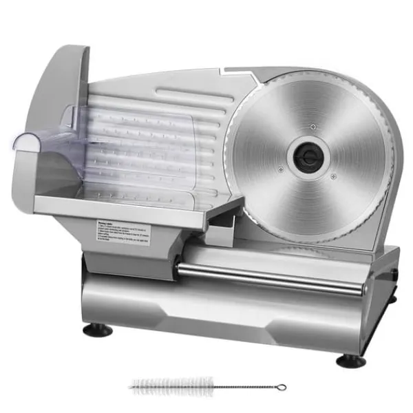 Kødskærer, 180 W elektrisk Deli Food Slicer med 7,5" rustfrit stål klinge. Justerbar tykkelse til skæring af kød, brød, skinke og ost. Let at rengøre. | CDON Outlet