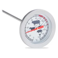 Kødtermometer, Analogt rustfrit stål, 21x5,5x5,5 cm, Sølv Outlet