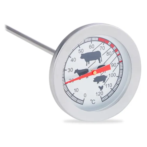 Kødtermometer, Analogt rustfrit stål, 21x5,5x5,5 cm, Sølv Outlet