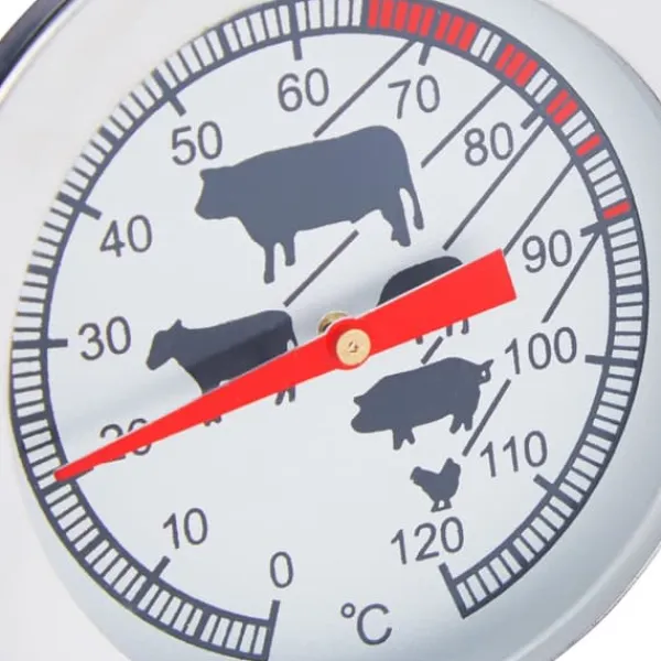 Kødtermometer, Analogt rustfrit stål, 21x5,5x5,5 cm, Sølv Outlet