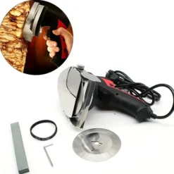 Kødskivere>Kebabskærer, 80W, 220V-230V, 3000 RPM, Klinge Diameter 10 cm, Skærevne 1-8 mm