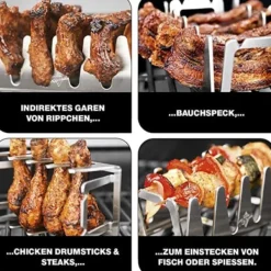 Kebabställ i rostfritt stål Shish Kebabspettställ Universalhållare för grillspett Grilltillbehör Best