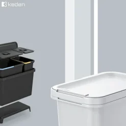 Keden Genbrugsskraldespand 3x10l Systema 57x29x41 Cm Søvfarvet Hot
