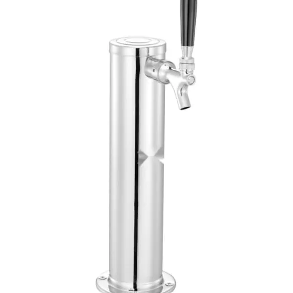 Ølhaner>Kegerator Tower Kit, Enkelt Tap Øl Konverteringskit, Rustfrit Stål Keg Øl Dispenser med Dual Gauge W21.8 Regulator & S-System Keg Coupler