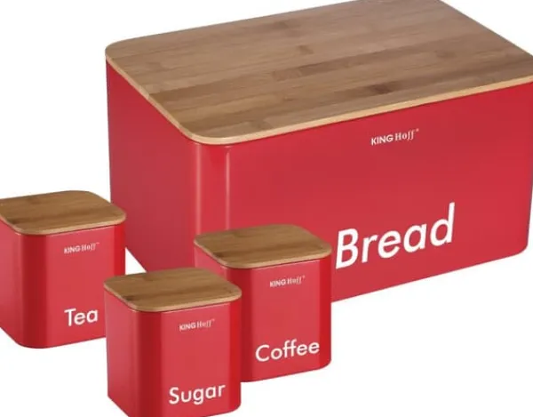 Brødkasser & Brødposer>KINGHOFF STÅLBRÆSER + 3 BEHOLDERE KH-1085