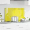 Køkken bagvæg i hærdet glas - Modern Design | Størrelse: 90 x 50 x 0.6 cm | Farve: Gul