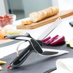 Køkken Kniv-Saks Med Integreret Mini Skærebræt Scible InnovaGoods Sale
