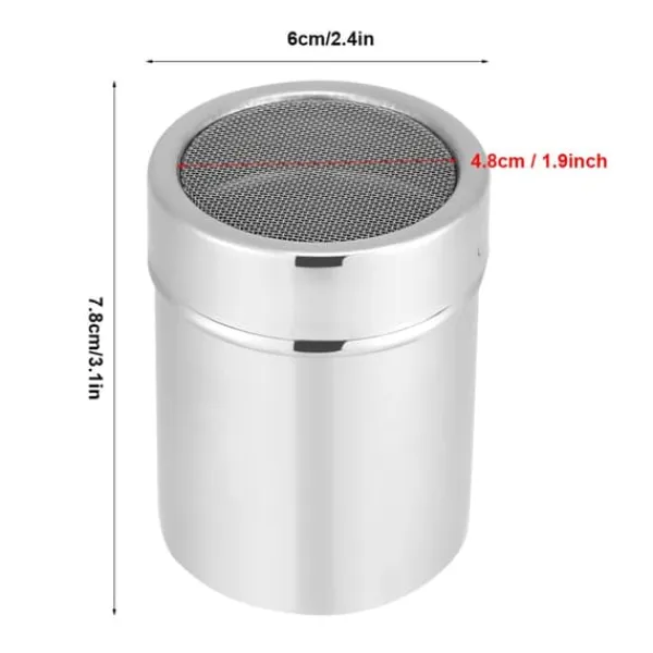 Sockerstrøere>Køkken Rustfrit Stål Chokolade Shaker Kakao Kaffepulver Mesh Dispenser