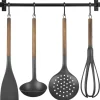 Køkkengelænder med køkkenredskaber, metal, sort, 5 stk. Hot