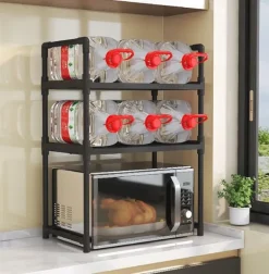 KØKKENHYLDE til mikrobølgeovn ORGANIZERSKAB HVID 2 niveauer 48 cm HYLDE Outlet