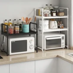 KØKKENHYLDE til mikrobølgeovn ORGANIZERSKAB HVID 2 niveauer 48 cm HYLDE Outlet