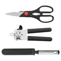 Køkkenredskabssæt - 40 dele - Nylon & rustfrit stål - Varmebestandigt - Skånsom mod non-stick - Med ophæng - Sort Outlet