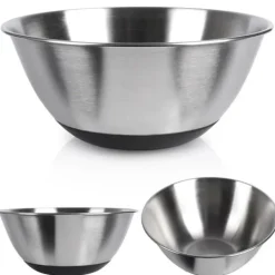 Køkkenskål, metal, stål, skridsikker, sølv, 19cm, 1,2L, VILDE 259641 Clearance