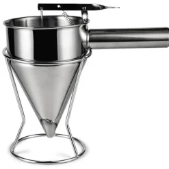 Køkkentragt i rustfrit stål med stativ - perfekt til bagning, saucer og cremer Outlet