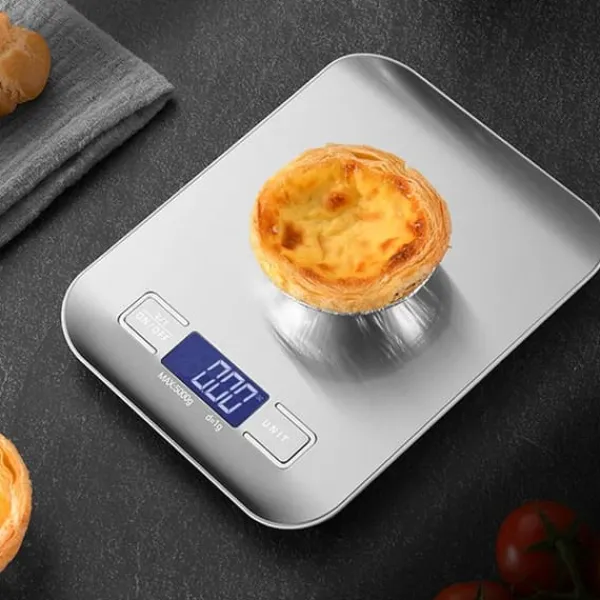 Køkkenvægt, Lommevægt, Brevvægt Rustfrit stål 1g-5kg Hvid Hot