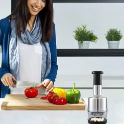 Kökskross Handpress Vitlökshackare Mincer Blad av rostfritt stål Manuell vitlökskross för paprika Lök Köksprylar New