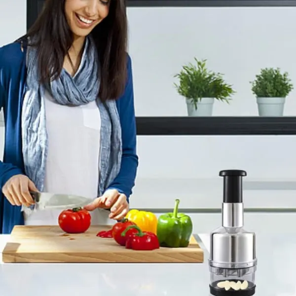 Kökskross Handpress Vitlökshackare Mincer Blad av rostfritt stål Manuell vitlökskross för paprika Lök Köksprylar New