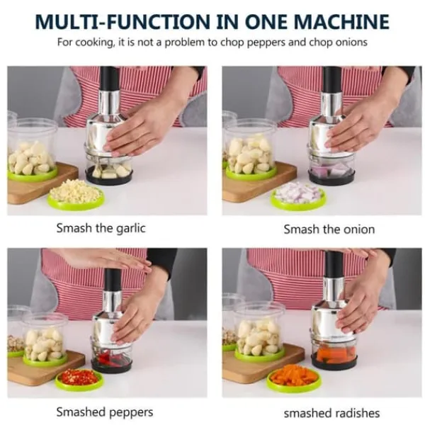 Kökskross Handpress Vitlökshackare Mincer Blad av rostfritt stål Manuell vitlökskross för paprika Lök Köksprylar New