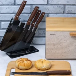KLAUSBERG KB-7616 5-delt køkkenknivsæt i stativ Best