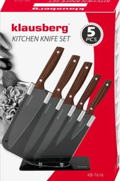 KLAUSBERG KB-7616 5-delt køkkenknivsæt i stativ Best